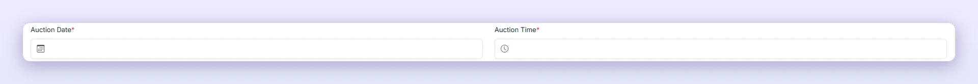 Choose the Auction Date and Auction Time.